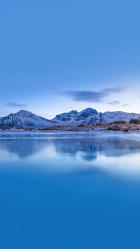 Mountain ridge and reflection in the lake