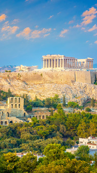 The Acropolis of Athens, Greece, with the Parthenon Temple