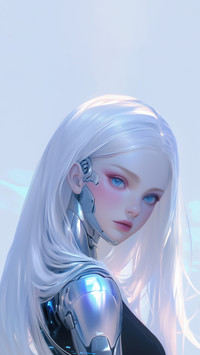Illustration of Cyberpunk Style Character Mechanical Girl