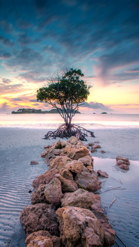 Sunset over batam island