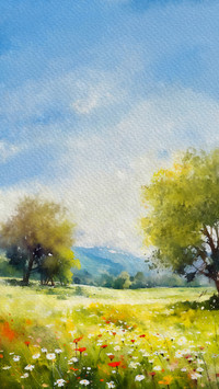 Countryside oil painting