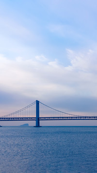 Close up of cross sea bridge