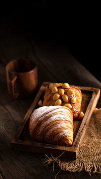Warm Fresh Buttery Croissants on a tray