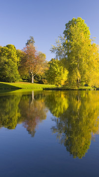 Autumn Lake Reflections in Stow Heath