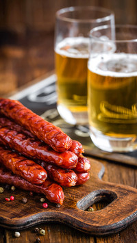 German Sausages with beer