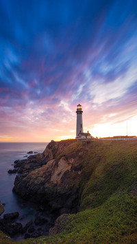 Colorful sunset at Pigeon Point Lighthouse