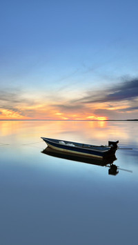 A boat at The fisherman village located at lagoon
