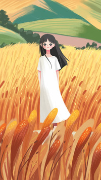 A Girl Standing in the Field
