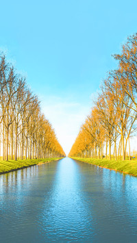 Beautiful Panoramic View of Famous Damme Canal