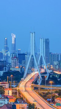 Busy Traffic Roads and Traffic Flow at Night in Guangzhou