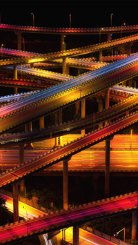 Night view of panlong overpass