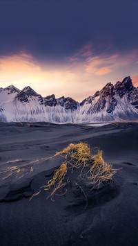 Next to the Stokksnes mountain, in Iceland