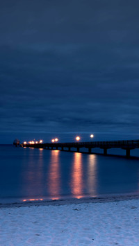 Long exposure of pier in baltic sea