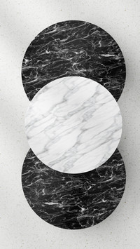Geometric pattern interwoven with marble and wooden plate