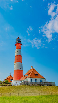 A lighthouse on the North Sea in Northern Germany