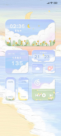 油画夏日海边