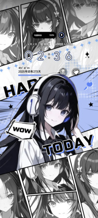 动漫风耳机少女