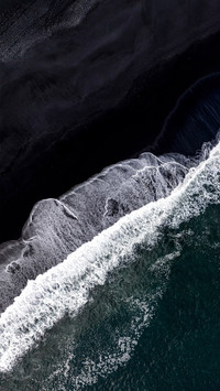 Iceland Black Sand Beach with Huge Waves