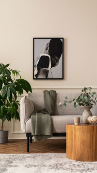 The living room is the facade