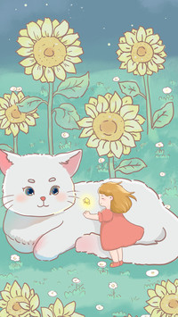 White cat stays up all night