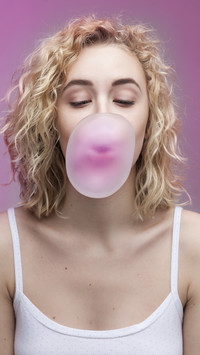 Beautiful Gril with Bubble Gum