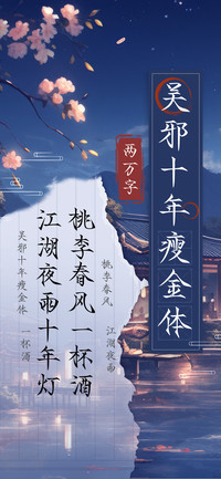 吴邪十年瘦金体