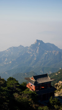 At the top of the mountain peak