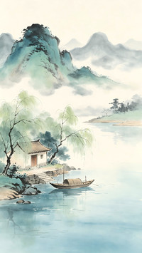一叶扁舟入山水