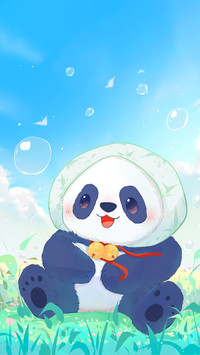 竹林中的黑白精灵