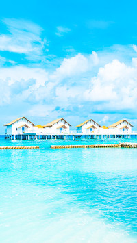 Beautiful tropical Maldives resort hotel and island