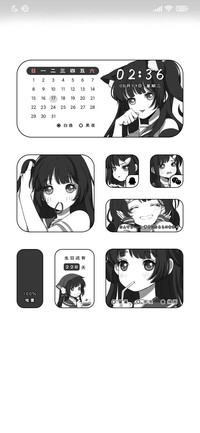 黑白少女 可爱漫画