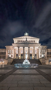 Night view of Berlin Concert Hall in Germany