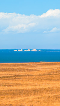 Three Stone Islands on Gucha Mountain, Qinghai Lake