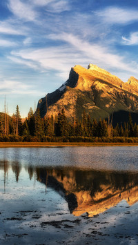 The reflection of mount landes