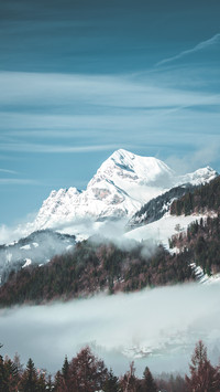 A winter walk in the mountains in Megeve, France