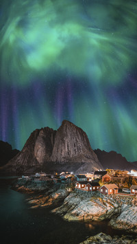 Northern Lights Aurora over Moutain