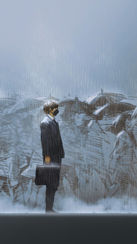 Lonely anime illustration