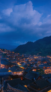 The Small Town at Night is Beautiful And Peaceful