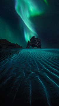 Rhinoceros stone northern lights