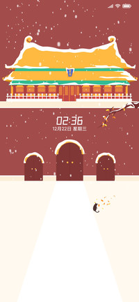 红墙素雪