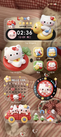 复古小猫透明组件
