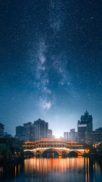 Anshun Bridge on Jin River at Night