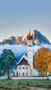 View of the St. Coloman Church in Oberbayern, Bavaria