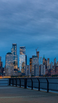 New York City at night, Manhattan Skyline, USA