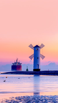 The famous mill lighthouse at sunrise