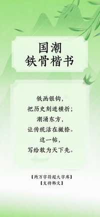 国潮铁骨楷书