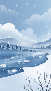 Illustration of a cold winter