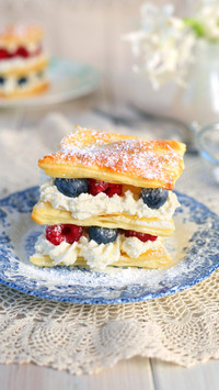 Delightful Dessert, Fresh Berries and Creamy Layers