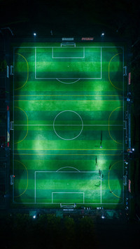 The football field lights at night