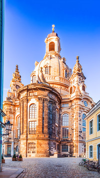 Dresden, Germany. Frauenkirche in the ancient city of Dresda